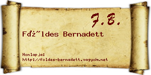 Földes Bernadett névjegykártya