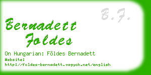 bernadett foldes business card