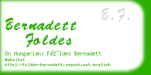 bernadett foldes business card